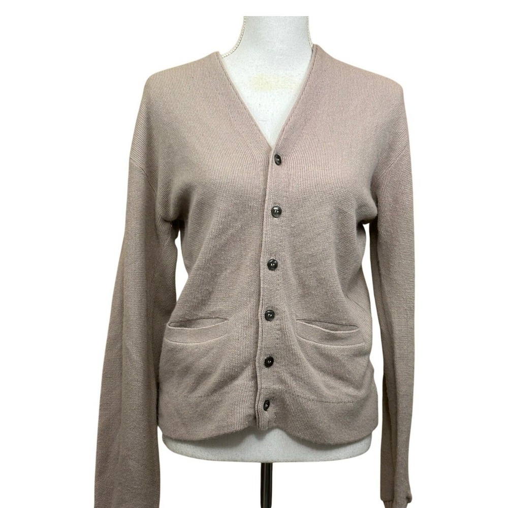 Vintage Orlon by Campus Tan Cardigan M Grandpacore Academia Old Money Professor